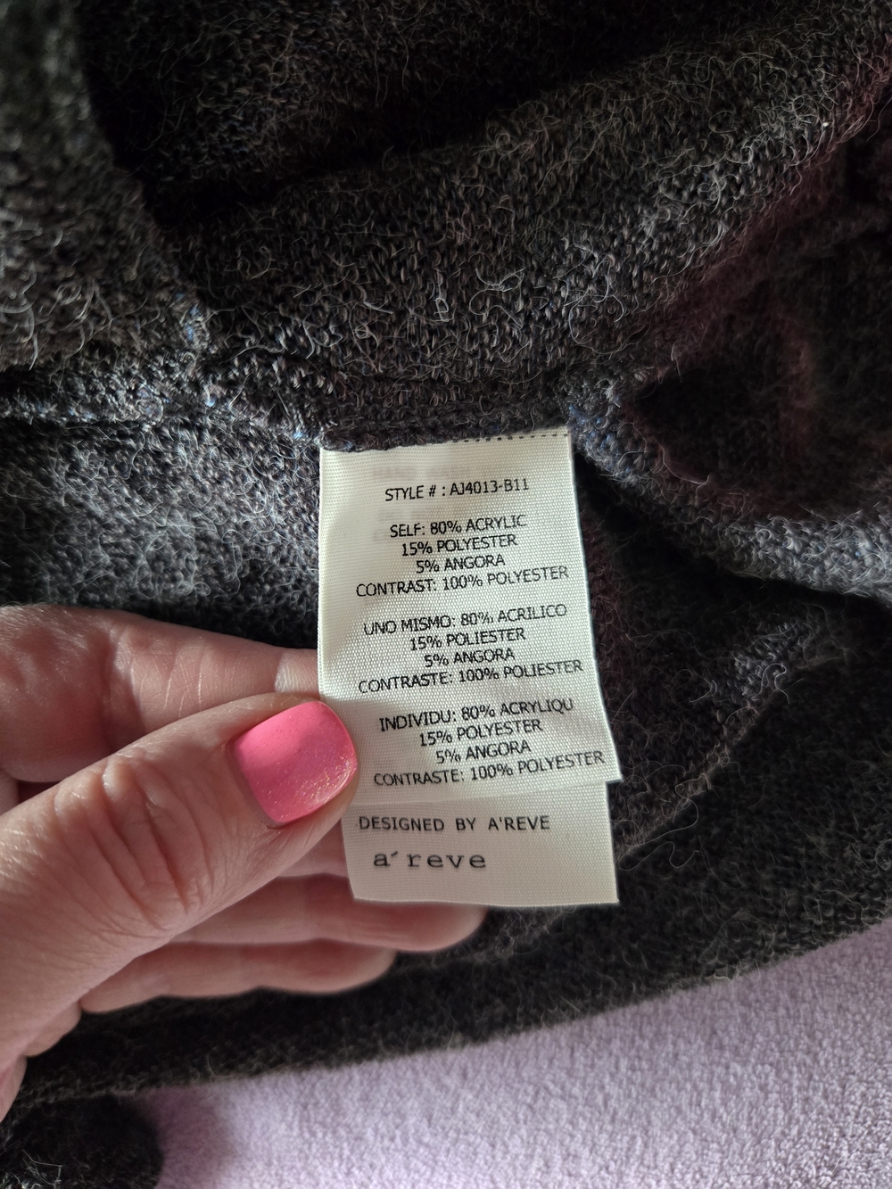 A'reve Charcoal Gray Sweater Dress Size S - Picture 10 of 11